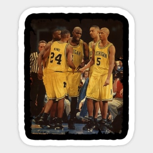 Fab Five - Vintage Design Of Basketball Sticker